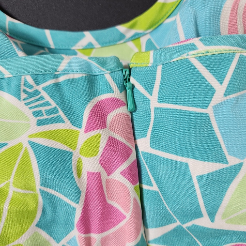 Lilly Pulitzer Rose Silk Blend Cote D'Azur Mosaic Dress Size‎ 8 Womens Halter - Picture 4 of 7